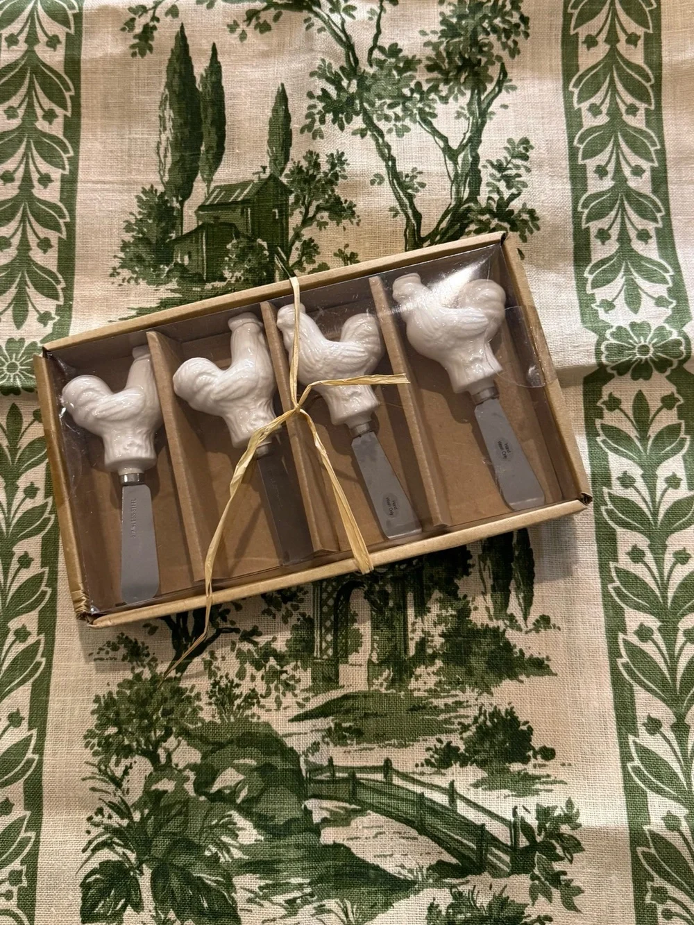 Set of 4 Rooster Farmhouse Cheese or Dip or Jam Spreaders